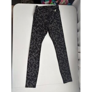 Gymshark Womens B2A8F High Waisted Camo Leggings Grey Black Size Medium